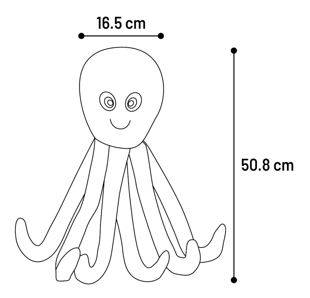 Kerst Knuffel Pulpa Octopus Rood