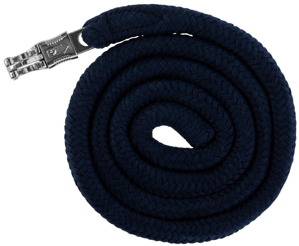 Longe coton noire 2m, avec mousqueton