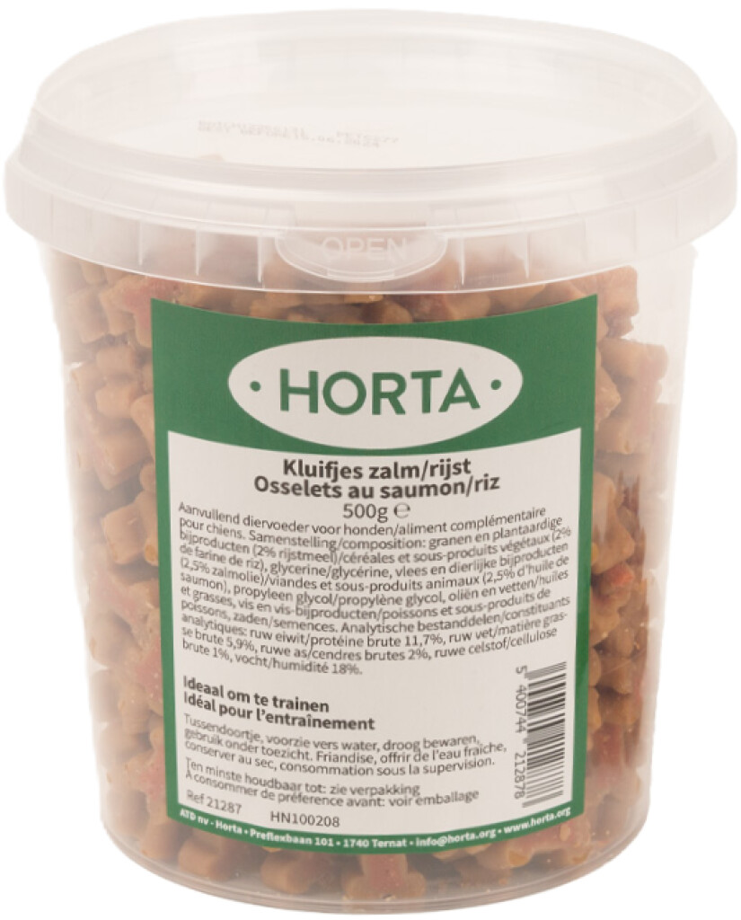 Kluifjes zalm/rijst 500 gr (pot)