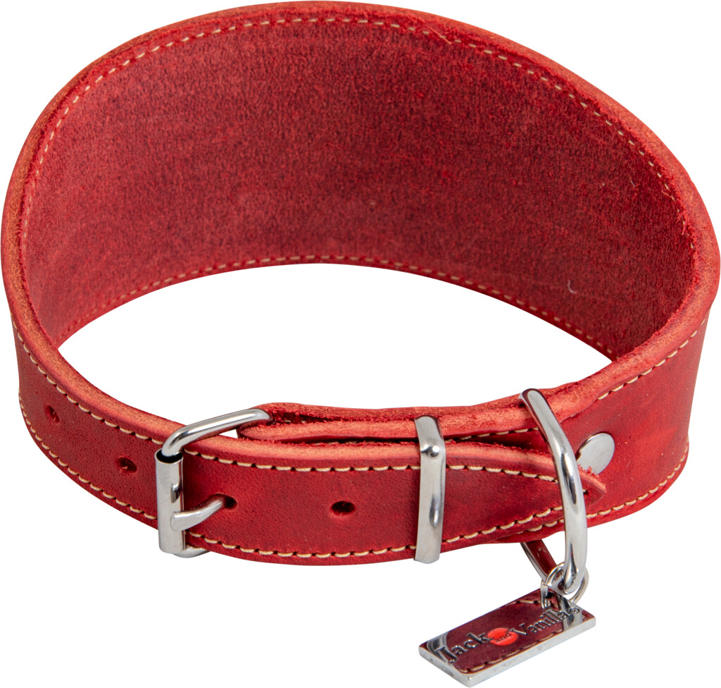 JV Vetleder Windhondhalsband Rood 37cm JV Vetleder Windhondhalsband Rood 42cm