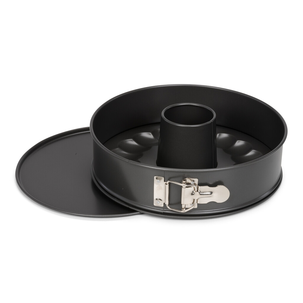 Moule à Charnière Wenco 26cm - 2 Fonds (Plat & Tube) - Anti-Adhésif - Rouge - Four Jusqu'à 230°C