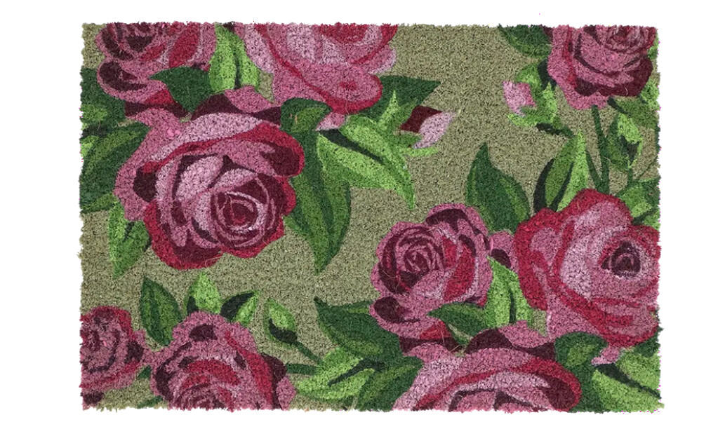 Paillasson coco floral vert M