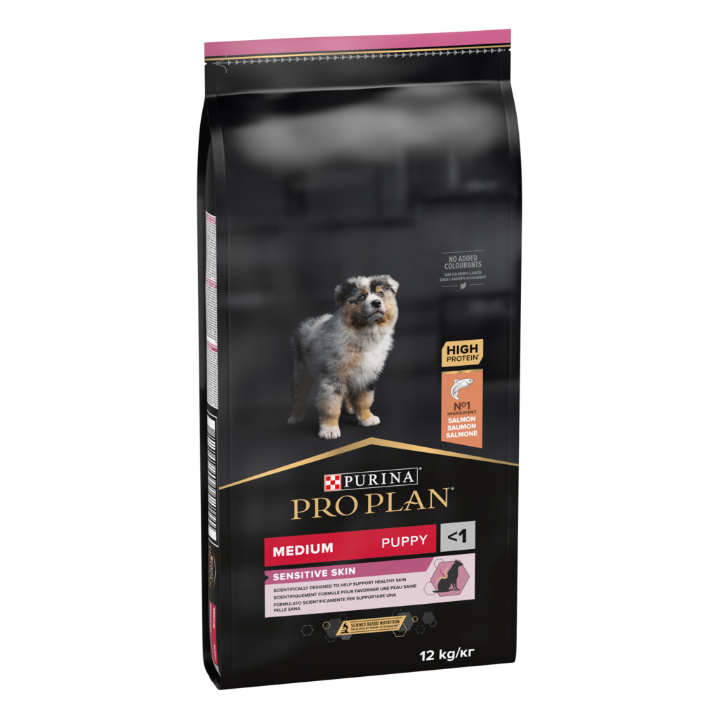Optiderma Medium Puppy Sensitive Skin zalm 12kg