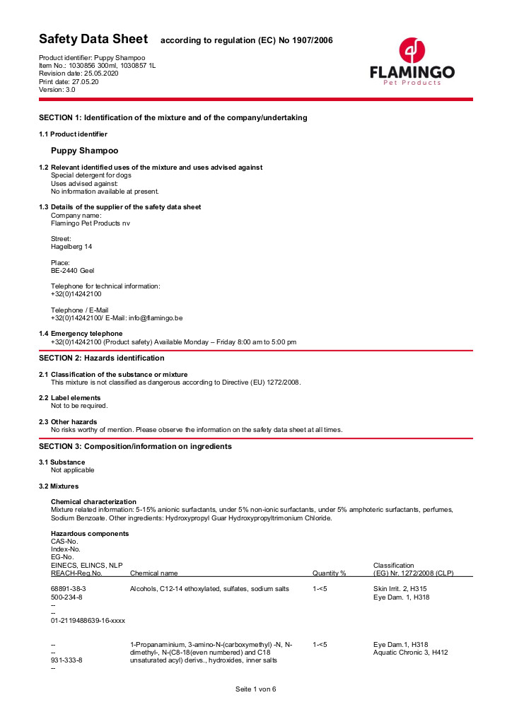 Shampoing pour chiot 1L