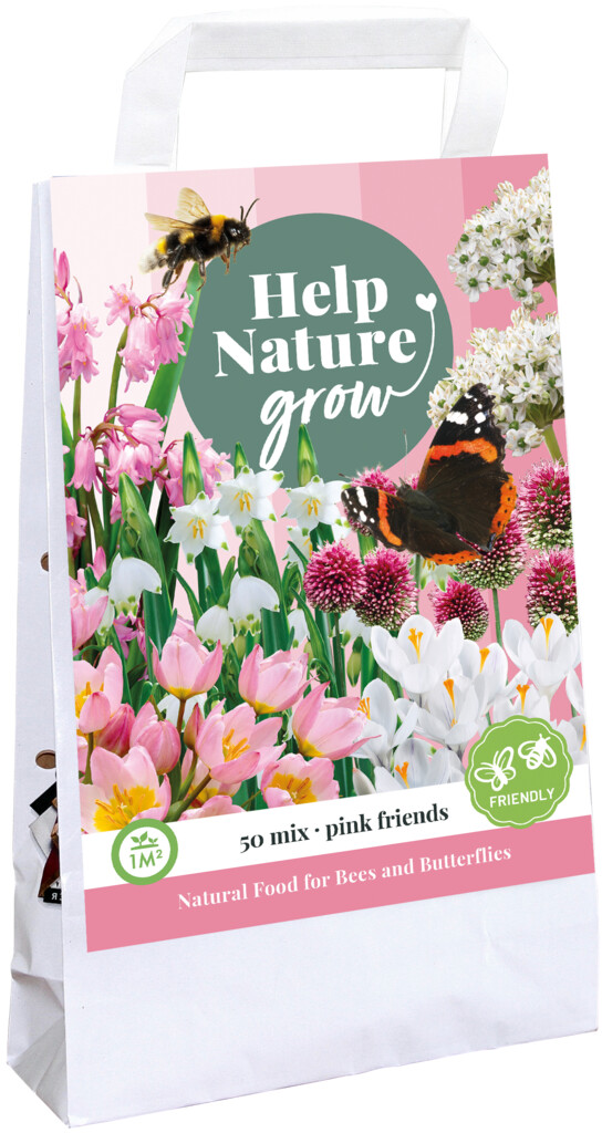 X 1 Tas Pink Friends 'Help Nature Grow'