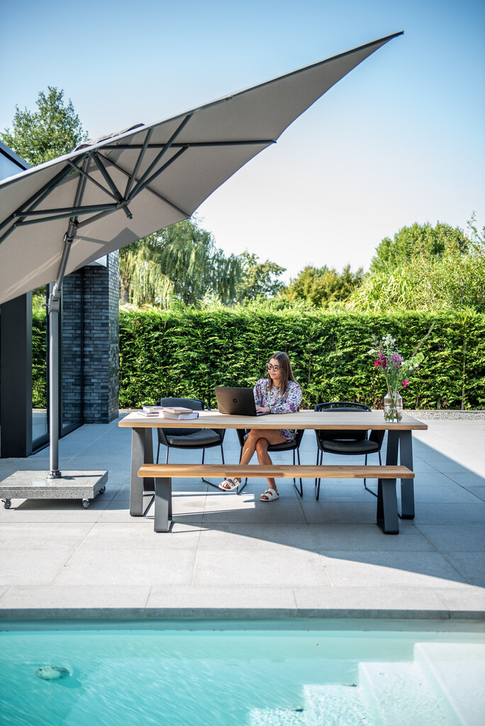 Siesta Premium 3x3 mètre - aspect bois - gris charcoal