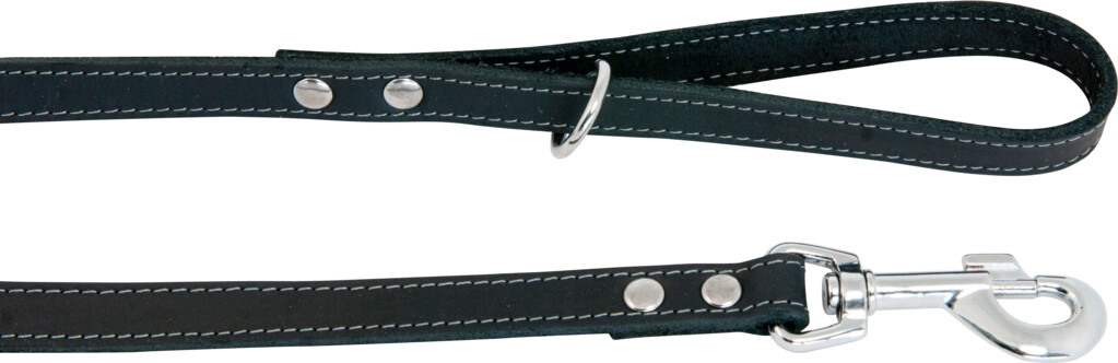 Laisse Cuir Gras Noir 120x1 cm