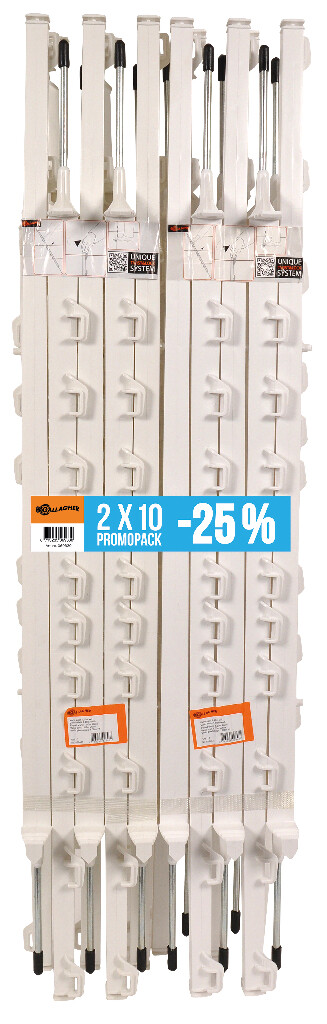 Duopack Vario paal (2x10) wit 1,00m