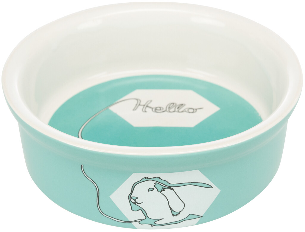 Gamelle, motif lapin Hello, en céramique