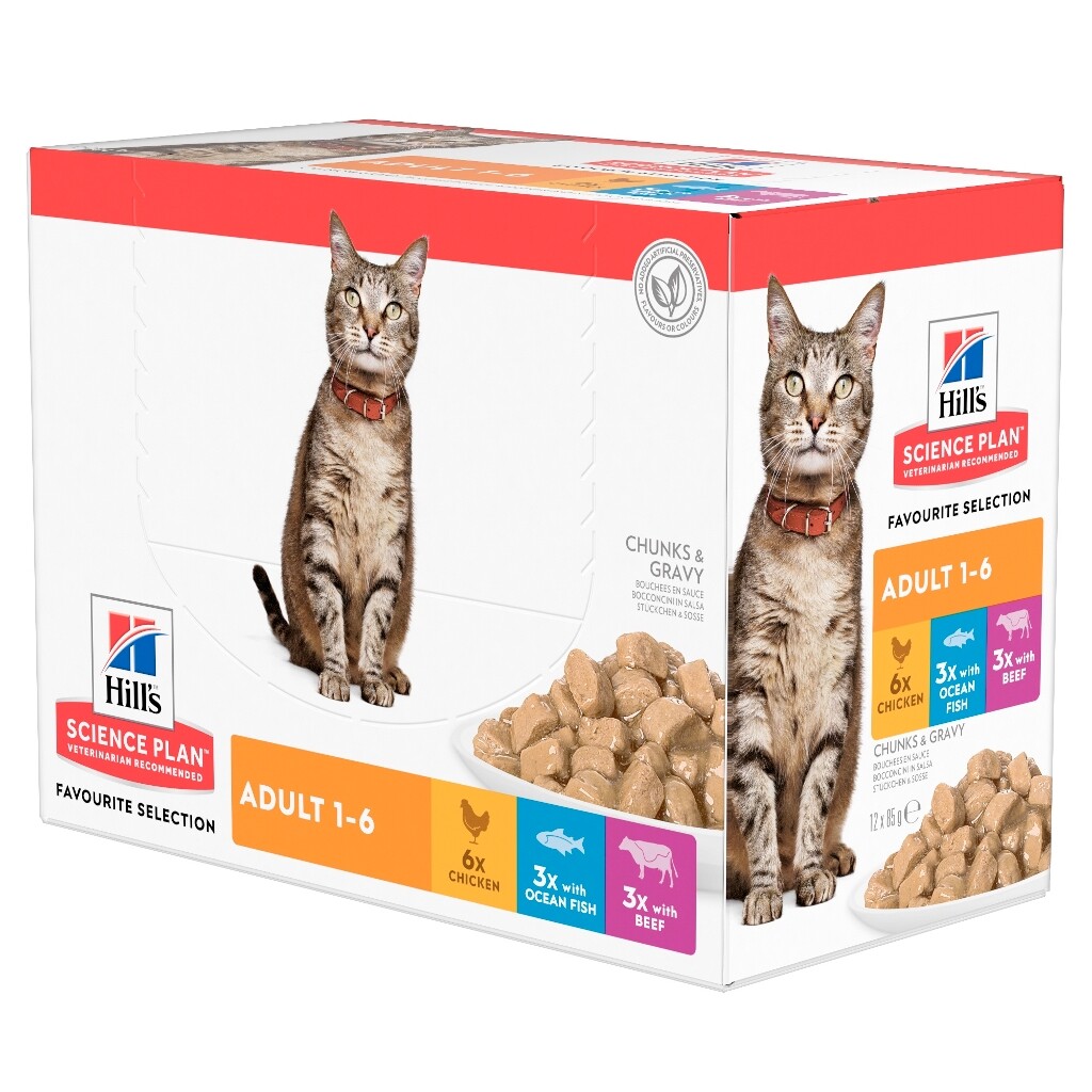 SP Adult multipack 12 sachets repas pour chat poulet, bœuf et poisson 12x85 g