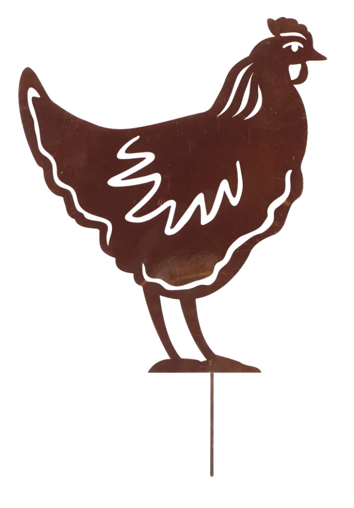 Piquet de jardin rouillé poulet