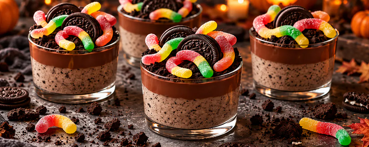 Trick or treat! Chocomousse… met wormen