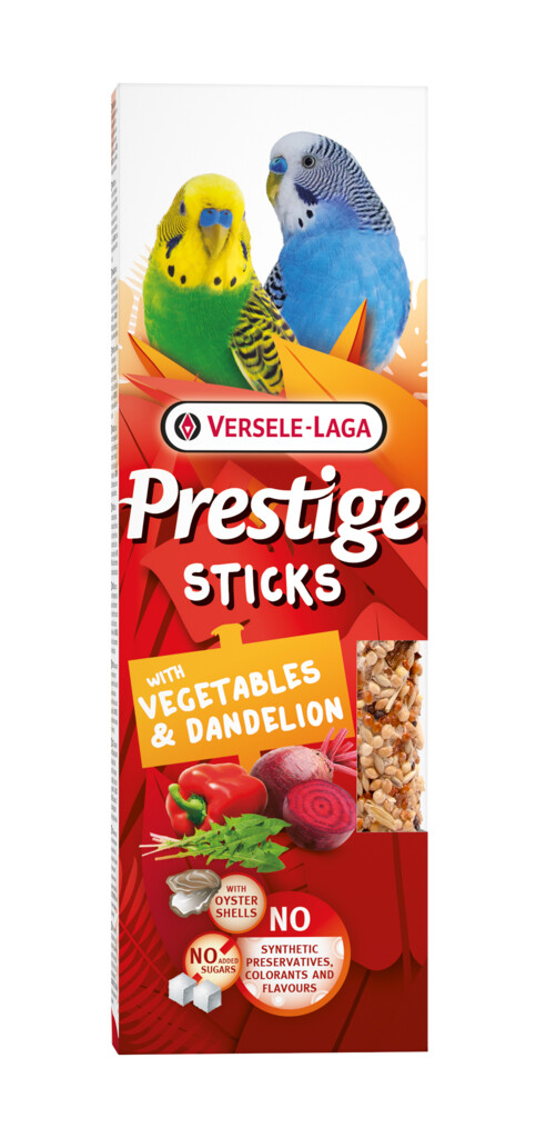 Prestige Sticks Petites Perruches avec Légumes & Pissenlit - 2 pièces 60g