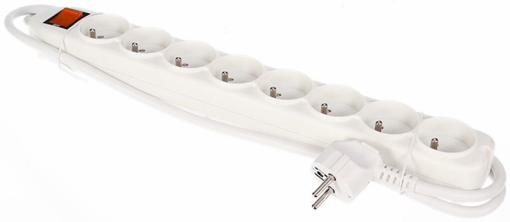 Bloc multiprise avec interrupteur et protection contre les surcharges - 8 prises