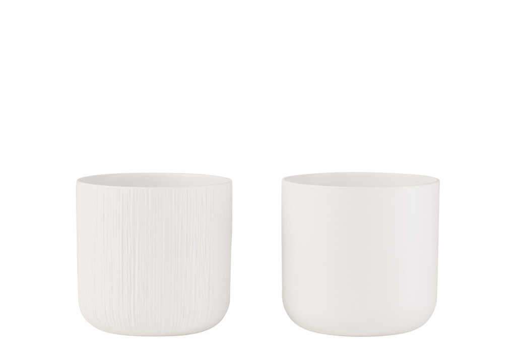Câchepot gen céramique blanc large assortiment de 2 Câchepot gen céramique blanc large assortiment de 2