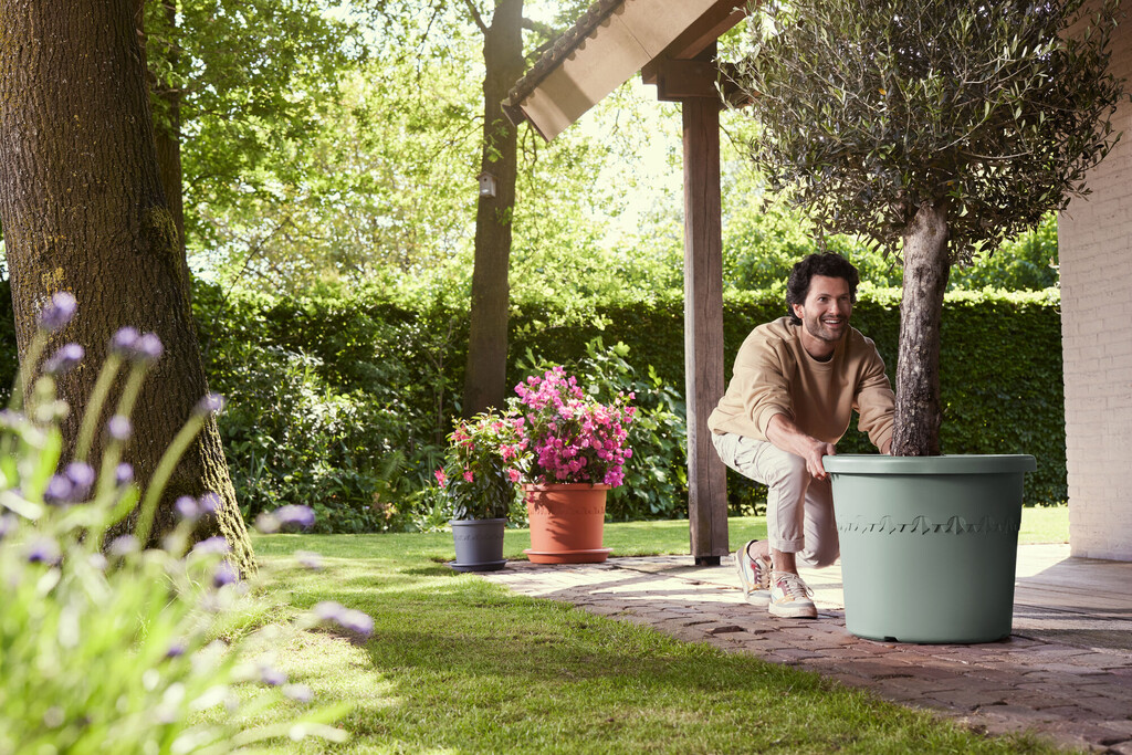 Pot de fleurs Algarve Cilindro 48cm vert thym Pot de fleurs Algarve Cilindro 48cm vert thym