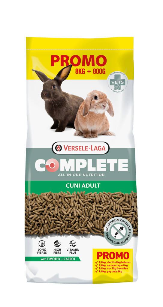 Complete Cuni Adult PROMO  8kg + 0,8kg (verkrijgbaar zolang de voorraad strekt) Complete Cuni Adult PROMO  8kg + 0,8kg (verkrijgbaar zolang de voorraad strekt)