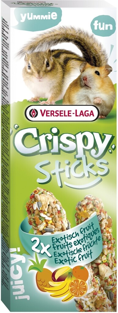 Sticks Hamsters-Ecureuils Fruits Exotiques - 2 pièces 110g Sticks Hamsters-Ecureuils Fruits Exotiques - 2 pièces 110g