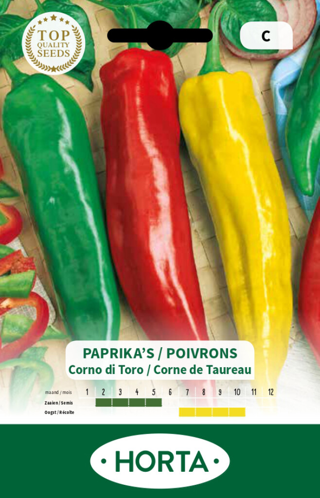 Paprika zoet Corno di Toro rood en geel