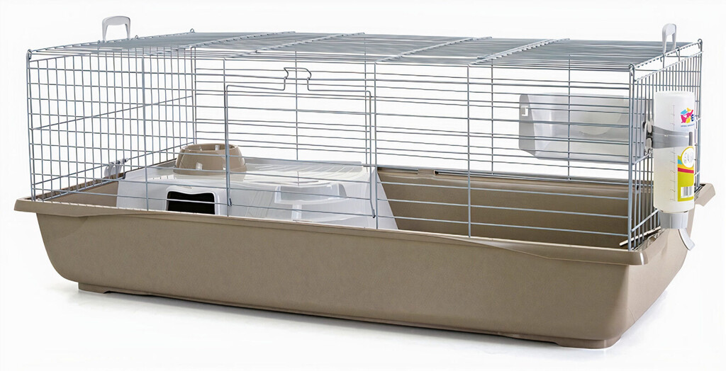 Konijnenkooi Nero4 Deluxe Zilver-Grijs 118x64x47