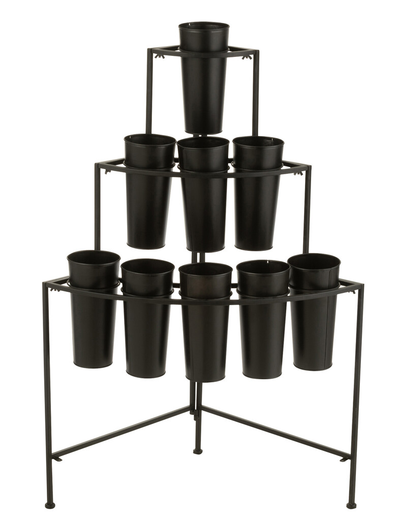 Présentoir à fleurs 9 pièces noir small