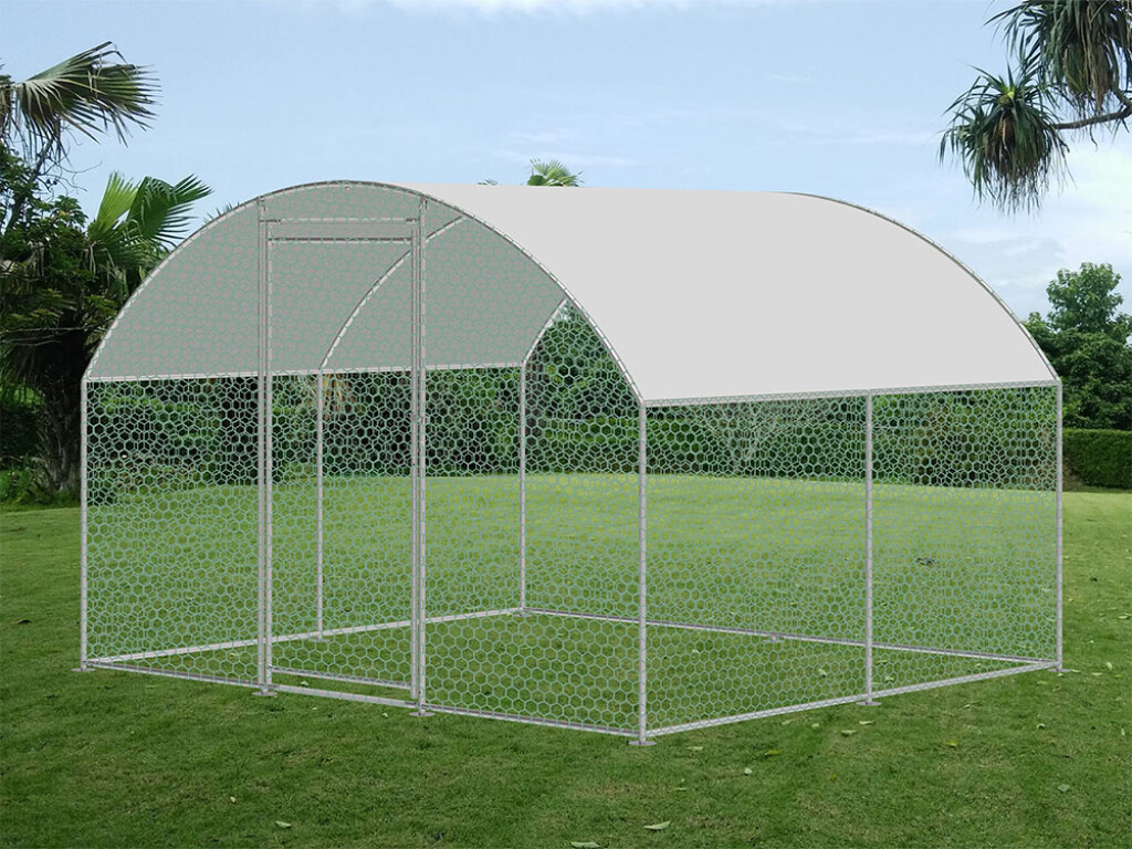 Enclos pour poules en métal avec bâche 250cm Enclos pour poules en métal avec bâche 250cm