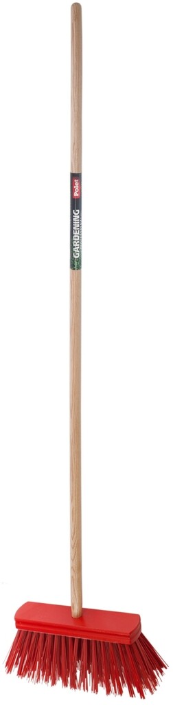 Straatbezem met essen steel