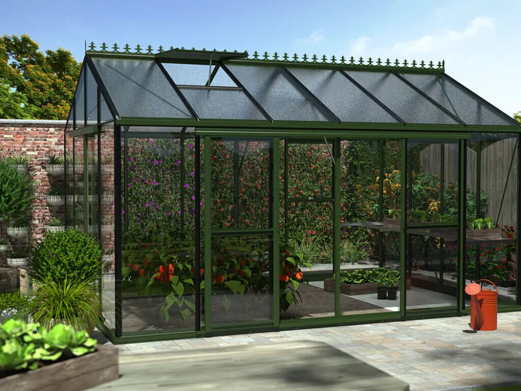 Serre Flexi modèle 3B Vert RAL6009 - 3,00 x 4,50 x 2,75m