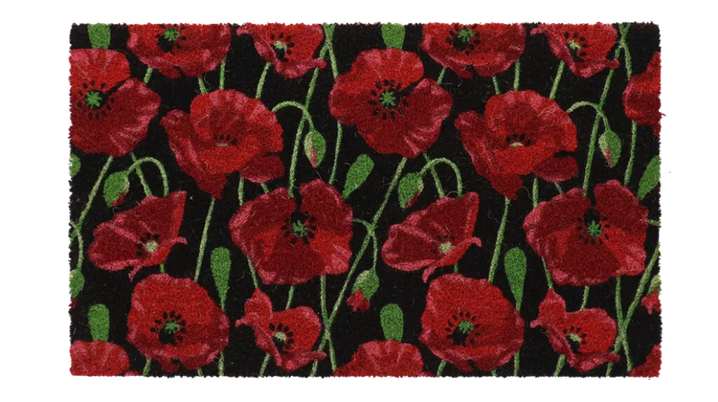 Paillasson coco coquelicots L