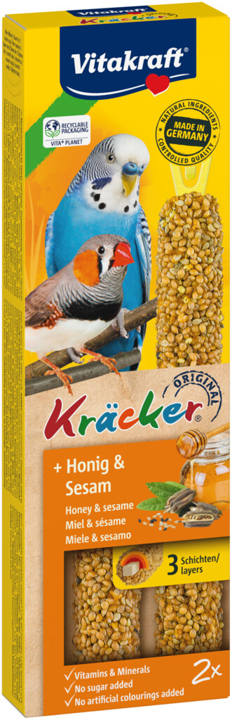 Kräcker® Original perruche miel sésame 2 pièces Kräcker® Original perruche miel sésame 2 pièces