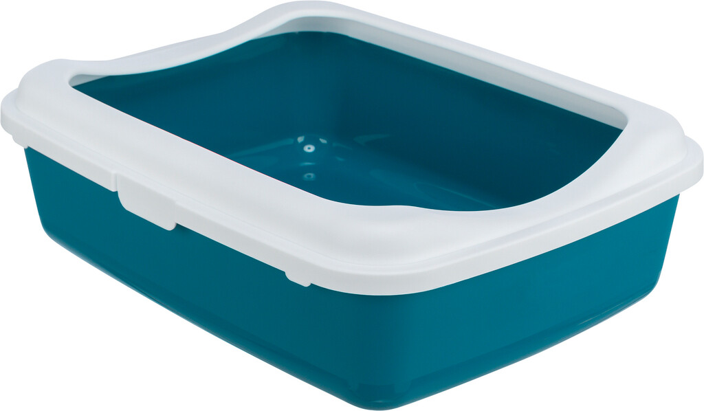 Kattenbak Classic, met rand petrol Kattenbak Classic, met rand petrol
