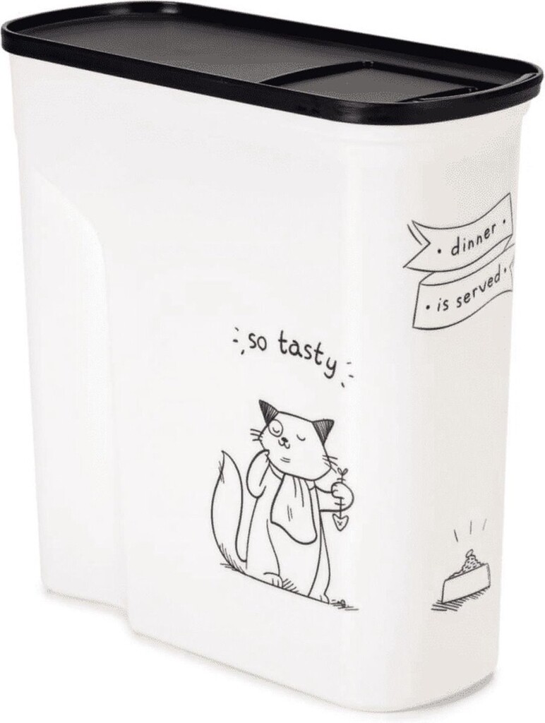 Récipient à nourriture - Blanc - Dinner is served - Chat - 6L Récipient à nourriture - Blanc - Dinner is served - Chat - 6L