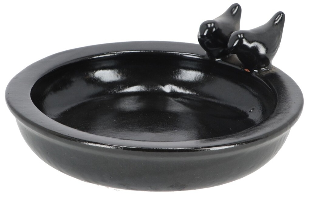 Bain oiseau en céramique ovale gris anthracite