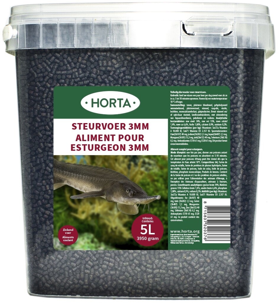 Nourriture pour esturgeons 5 litres 3mm/3950g