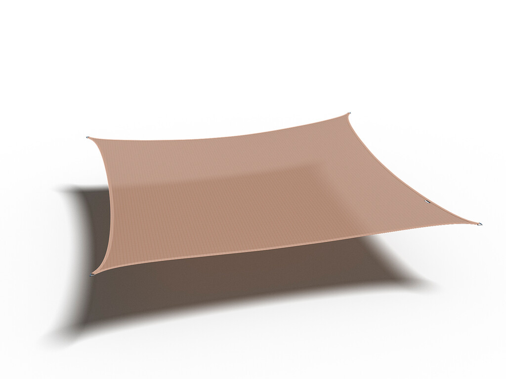 Coolfit schaduwdoek vierkant, 5,0 x 5,0 x 5,0 x 5,0m, Zand.