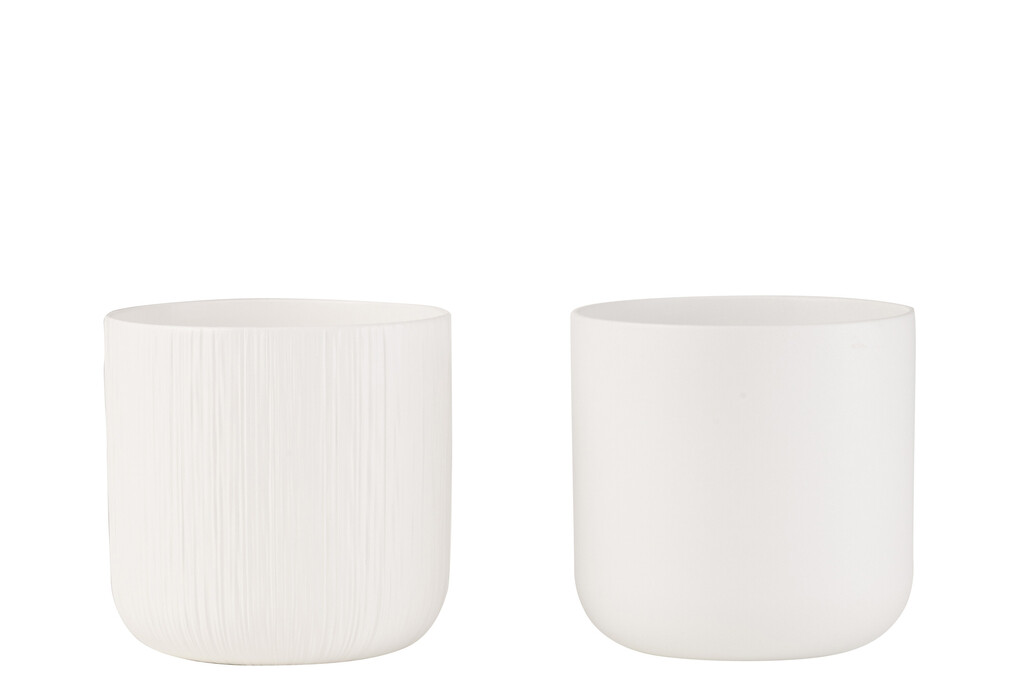 Bloempot gen keramiek wit extra large assortiment van 2