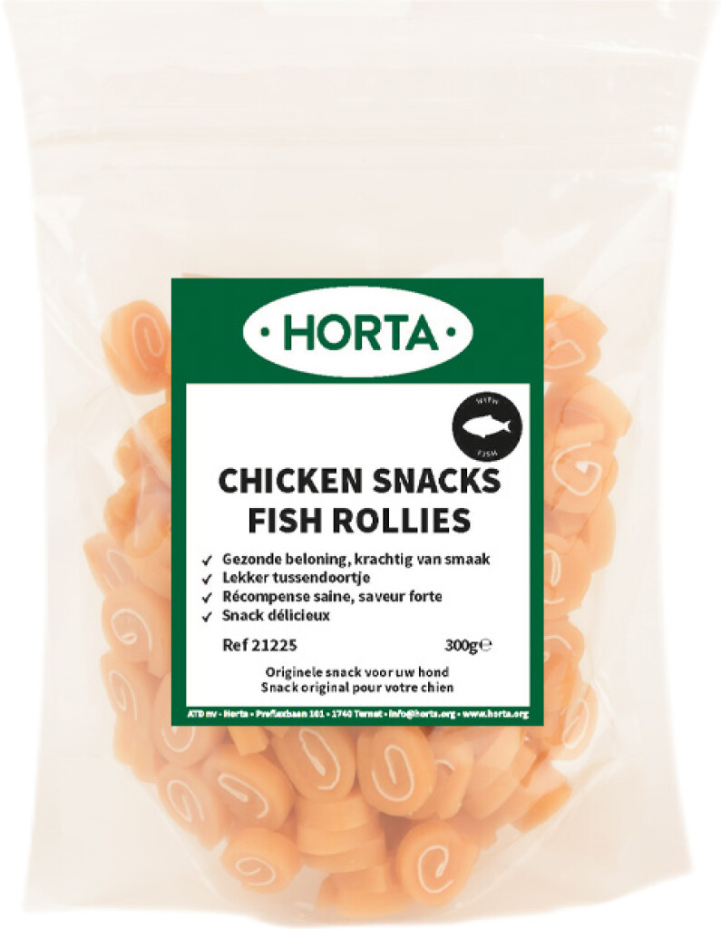 Chicken snacks Fish rollies 300g