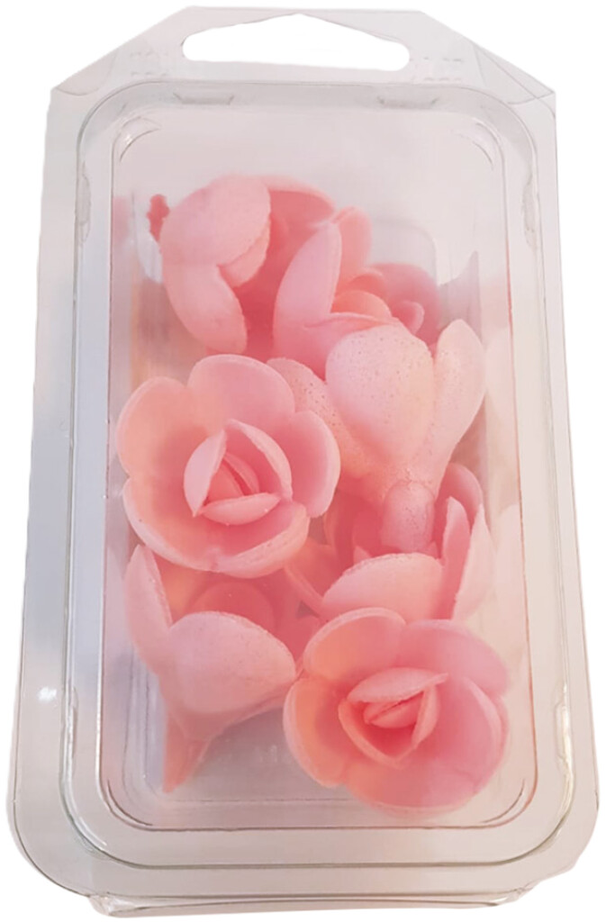 Roses en hostie rose 7 pièces Roses en hostie rose 7 pièces