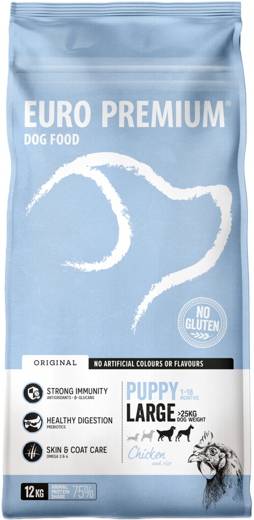 Large puppy chicken & rice 12kg