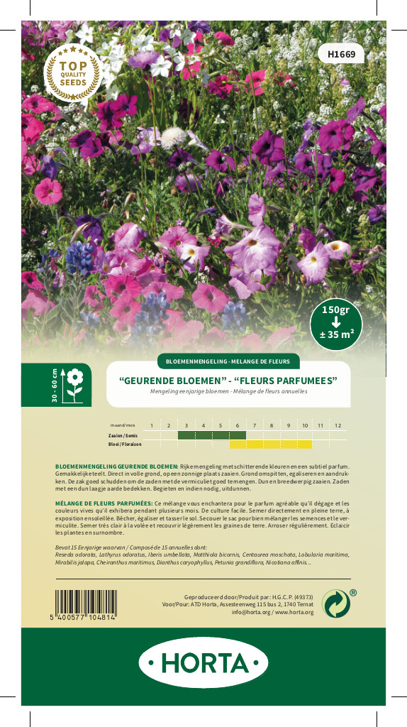 Mélange de fleurs annuelles odorantes 35m²