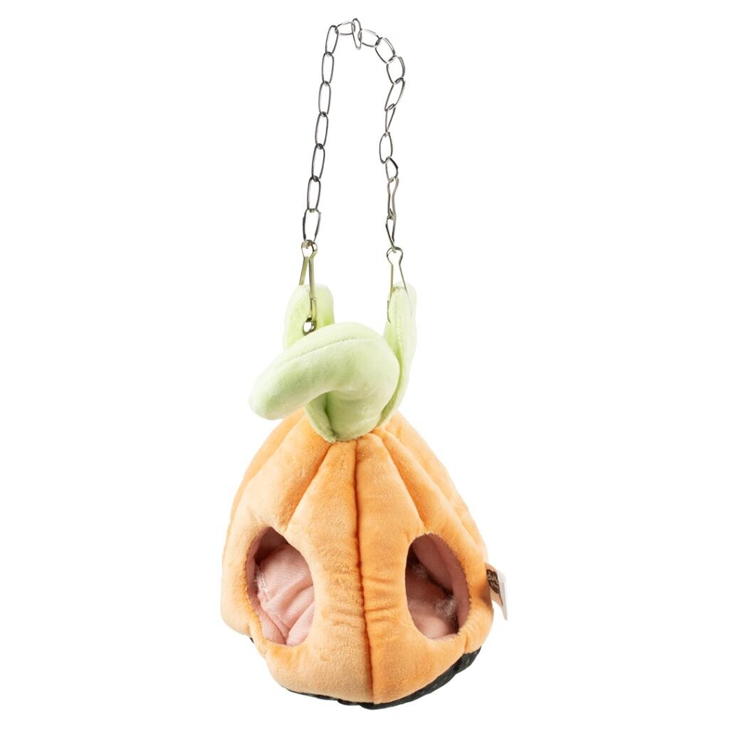 Pompoen huis pluche oranje/groen