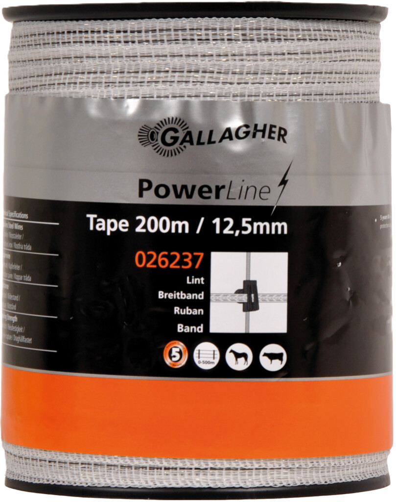 Ruban PowerLine 12,5mm blanc 200m