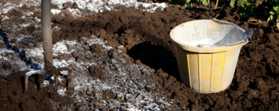 Kalk strooien in de siertuin
