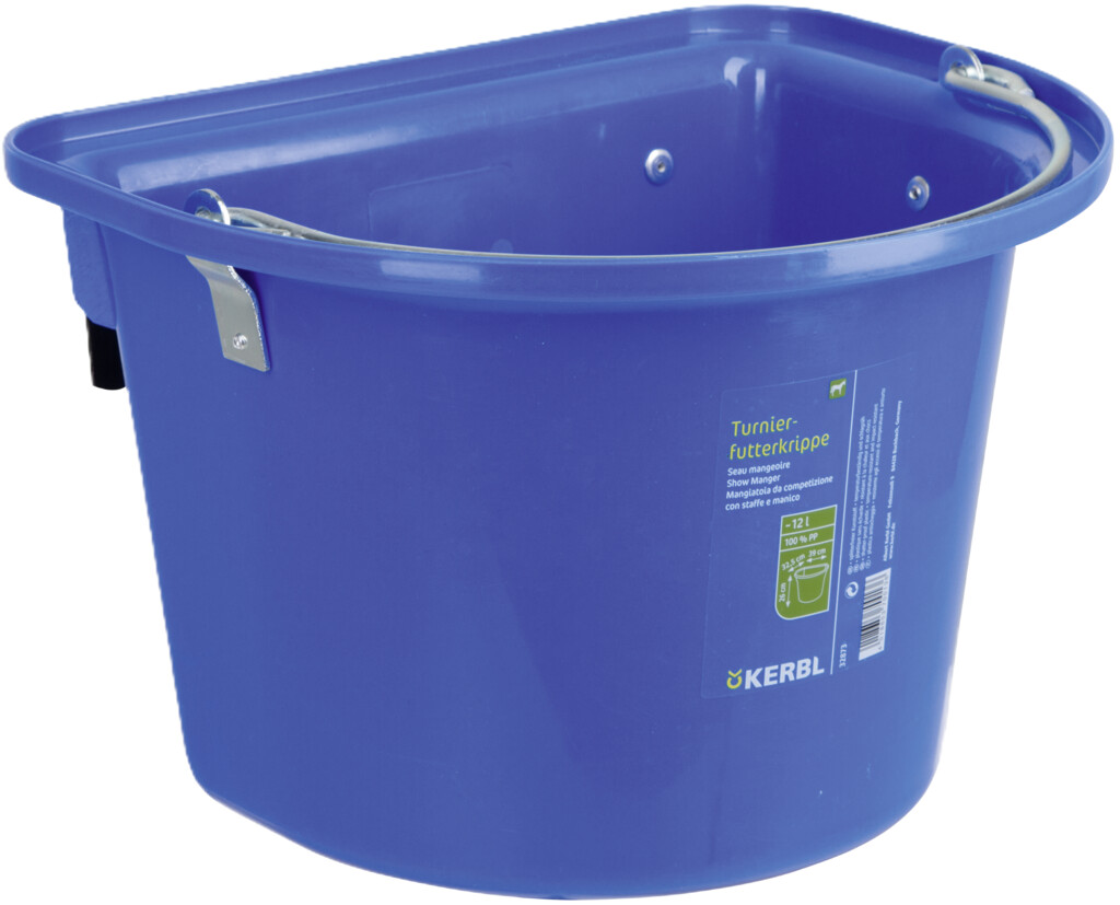 Wedstrijd-voerbak met ophangbeugel en draaggreep blauw