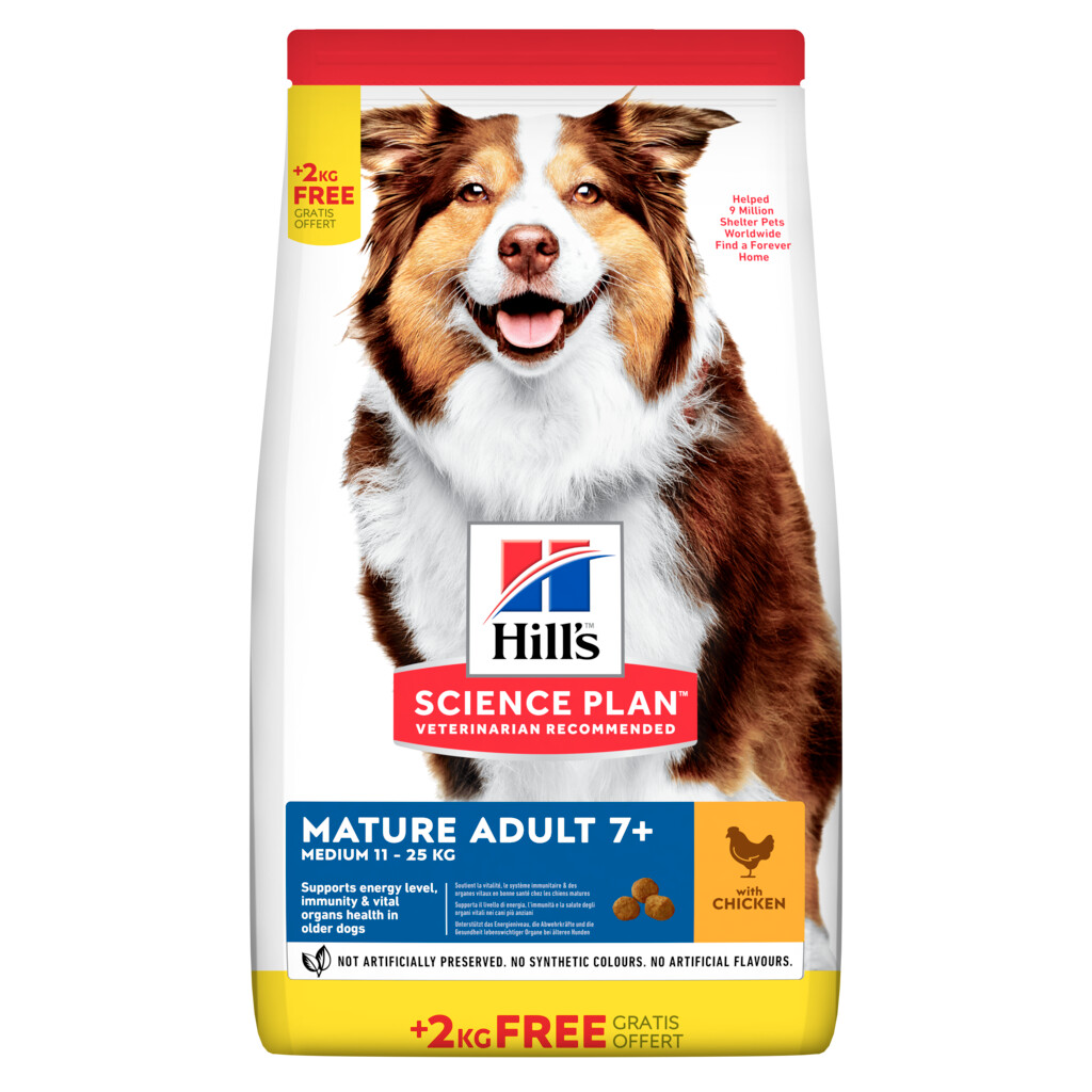 SP Canine Mature Adult 7+ Medium with Chicken dry 14kg bonusbag. DISPONIBLE JUSQU'À ÉPUISEMENT DES STOCKS.