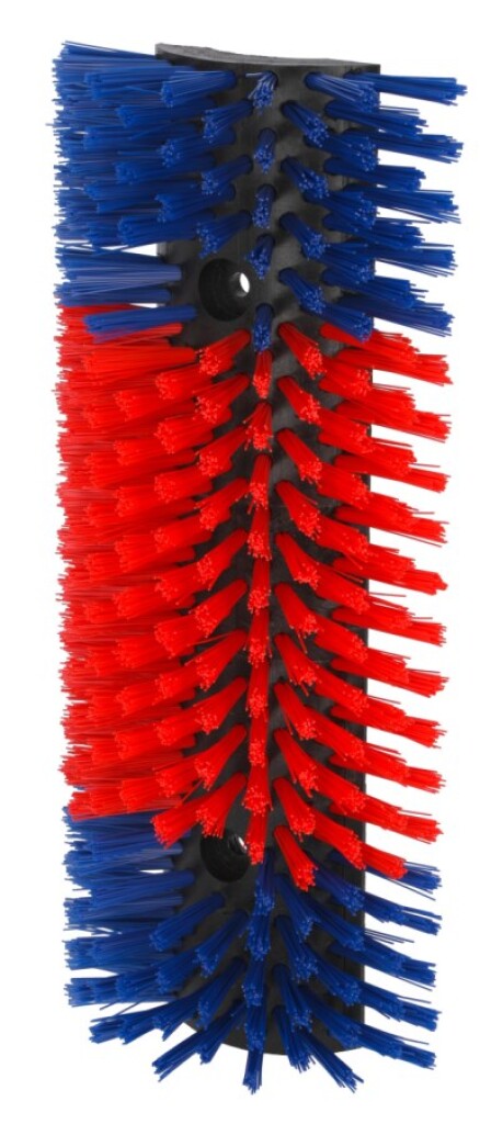 Halfronde krabborstel blauw-rood