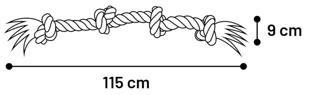 HS Jim Corde 4 Nœuds Bleu/Blanc/Gris 115 cm