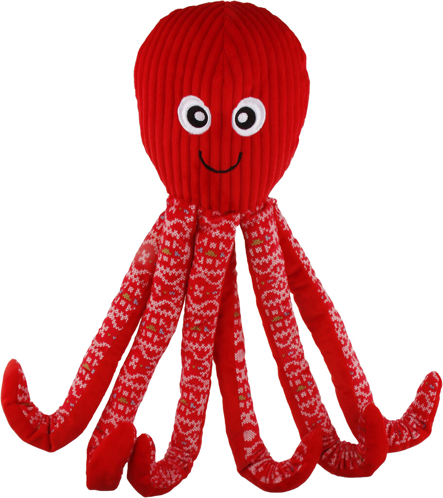 Kerst Knuffel Pulpa Octopus Rood