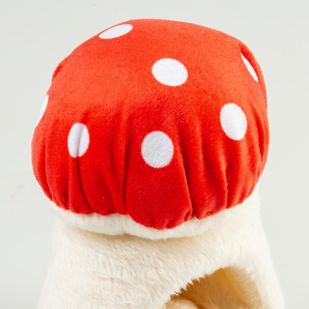 Maison champignon peluche rouge/blanc