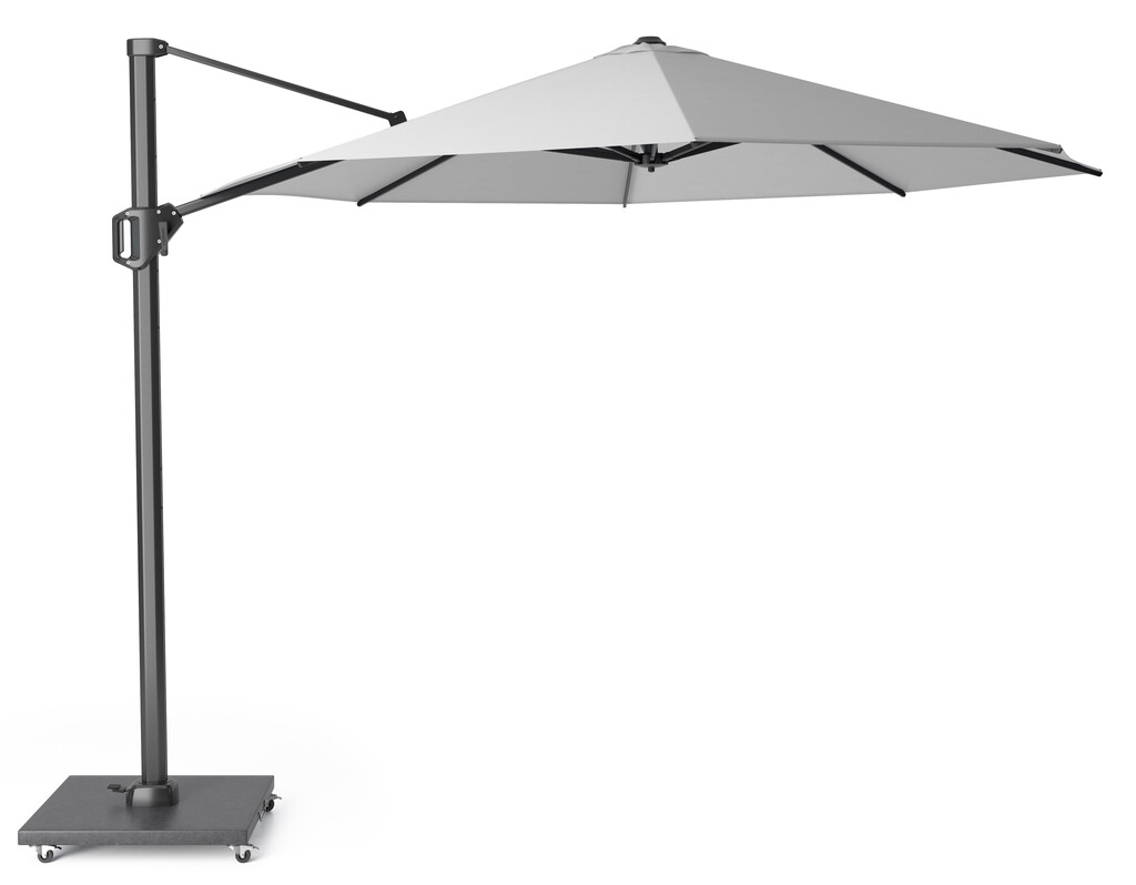 Parasol flottant Challenger T1 Ø3,5 m - Structure anthracite / tissu gris clair